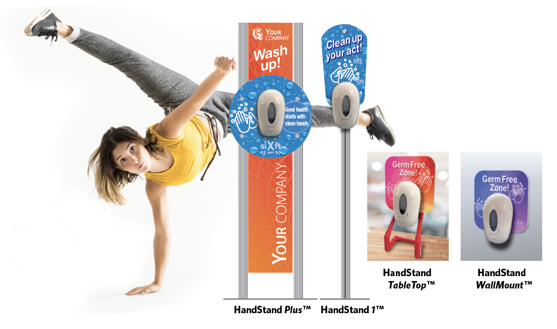 HandStand image with product names